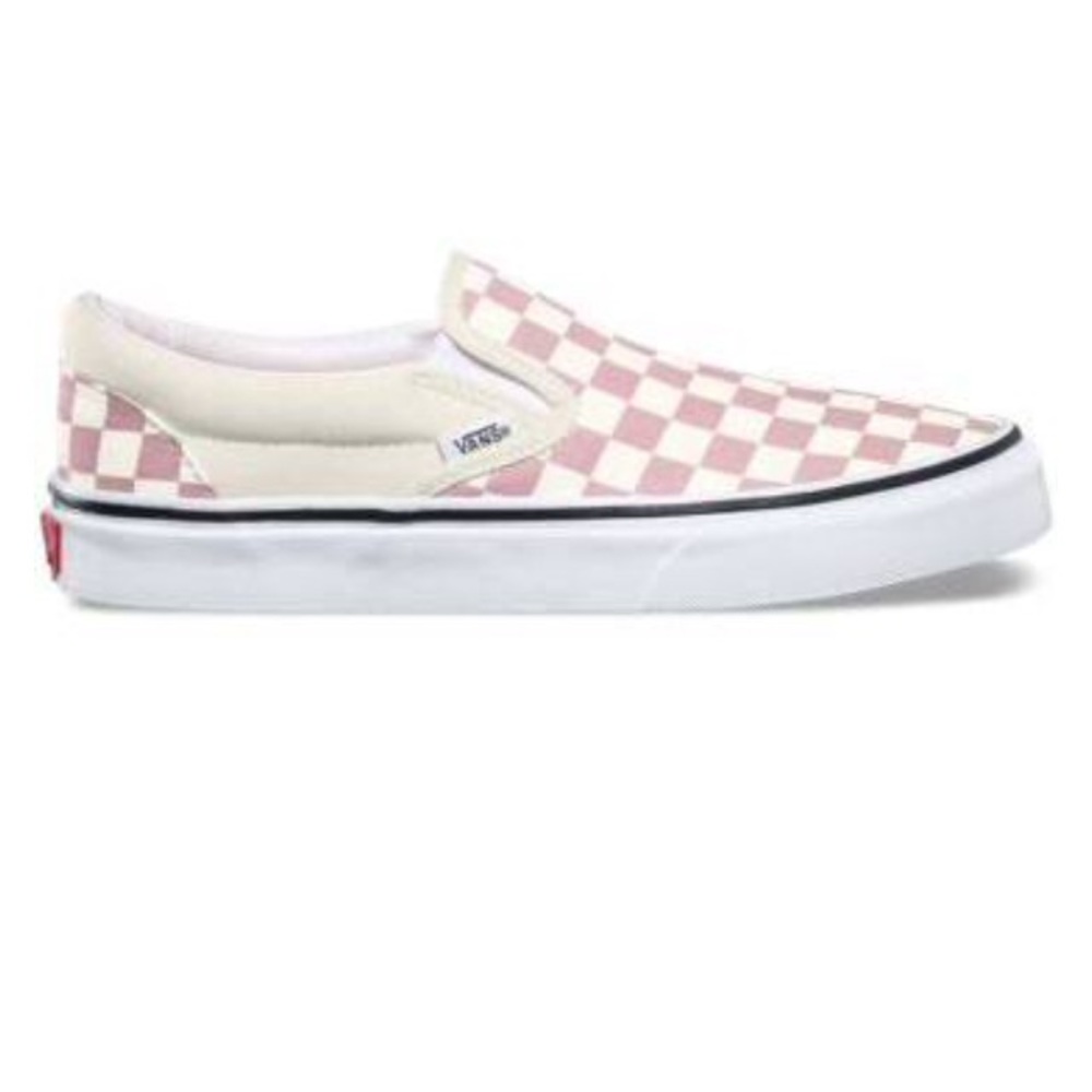 New Vans Checkerboard Slip on Zephyr Pink/White -9